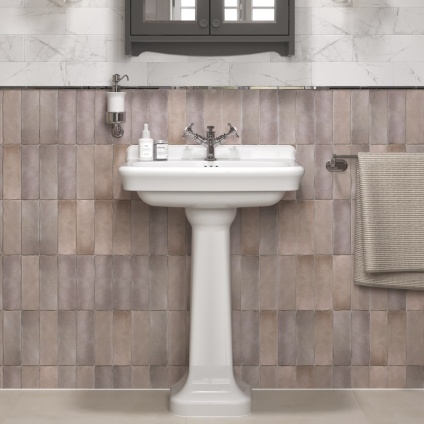 Burlington Guild 560mm Basin & Full Pedestal - 1 Tap Hole